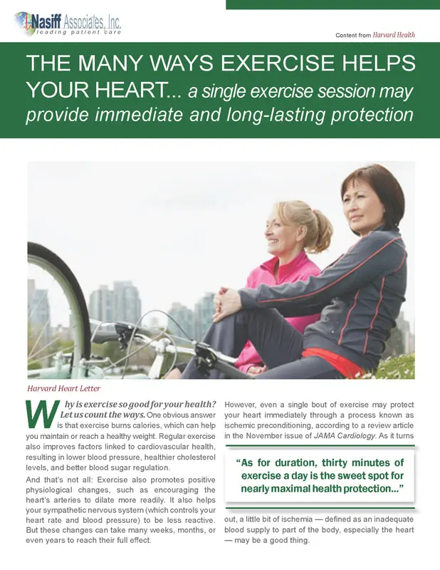 Exercise helps your heart flyer on a white bg