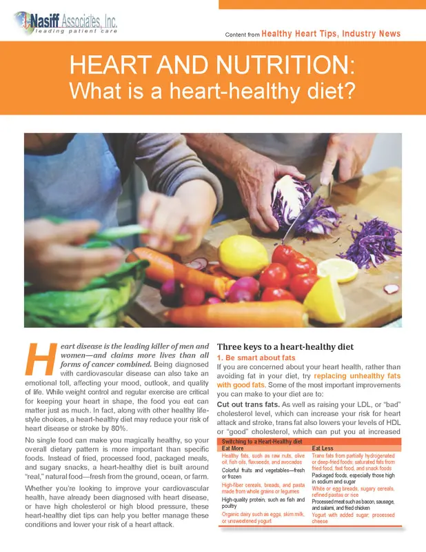 Heart and nutrition with healthy diet