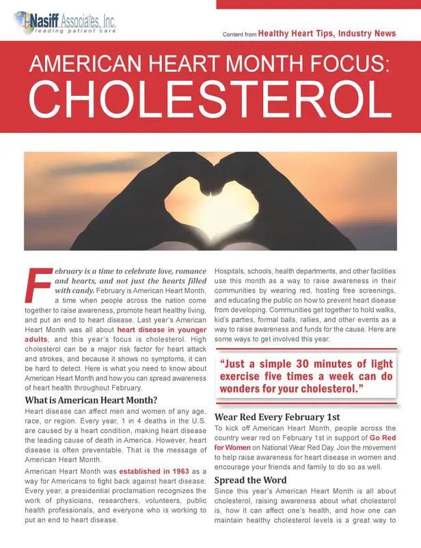 Cholesterol flyer on a white bg