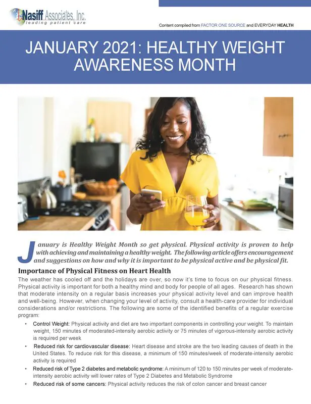 Healthy weight awareness month flyer
