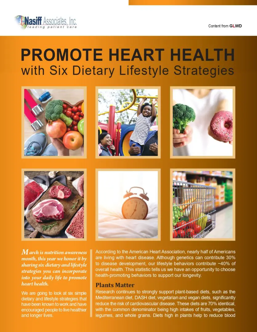 Promote Heart Health flyer on a white bg