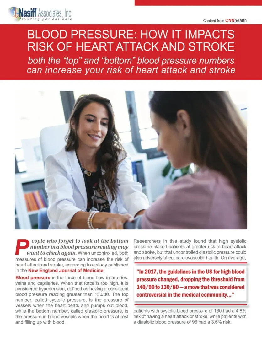 Blood pressure and stroke flyer on a white bg