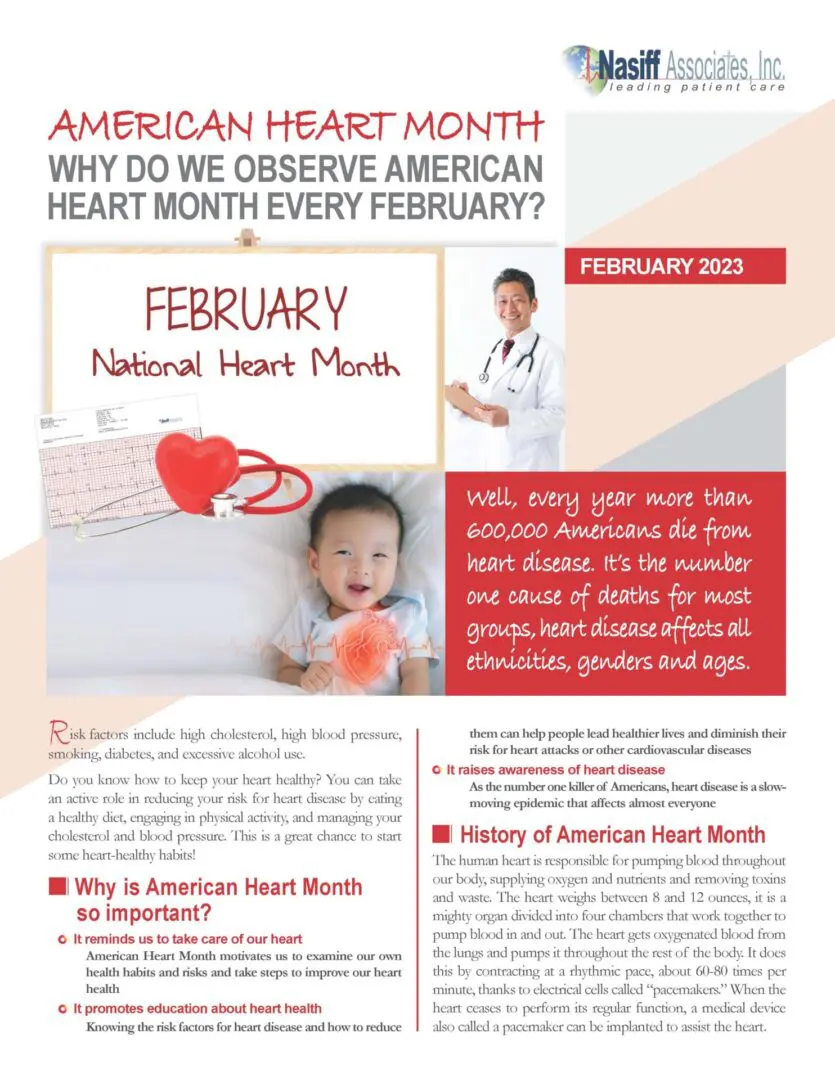 American Heart Month flyer on a white bg