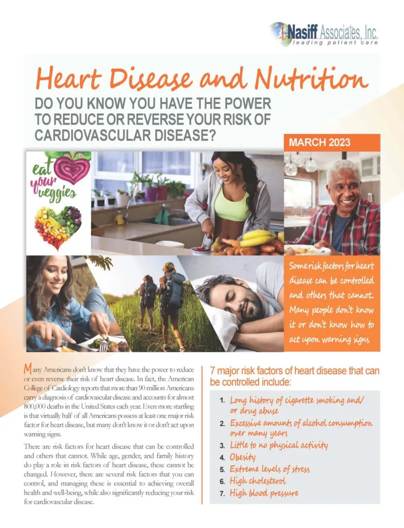 Heart Disease and nutrition flyer