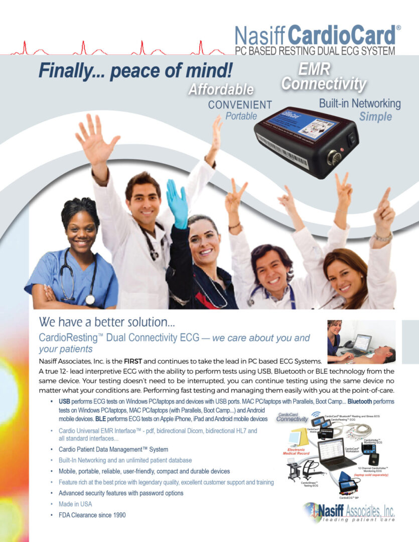 CardioResting™ Dual Connectivity (USB and Bluetooth) ECG System