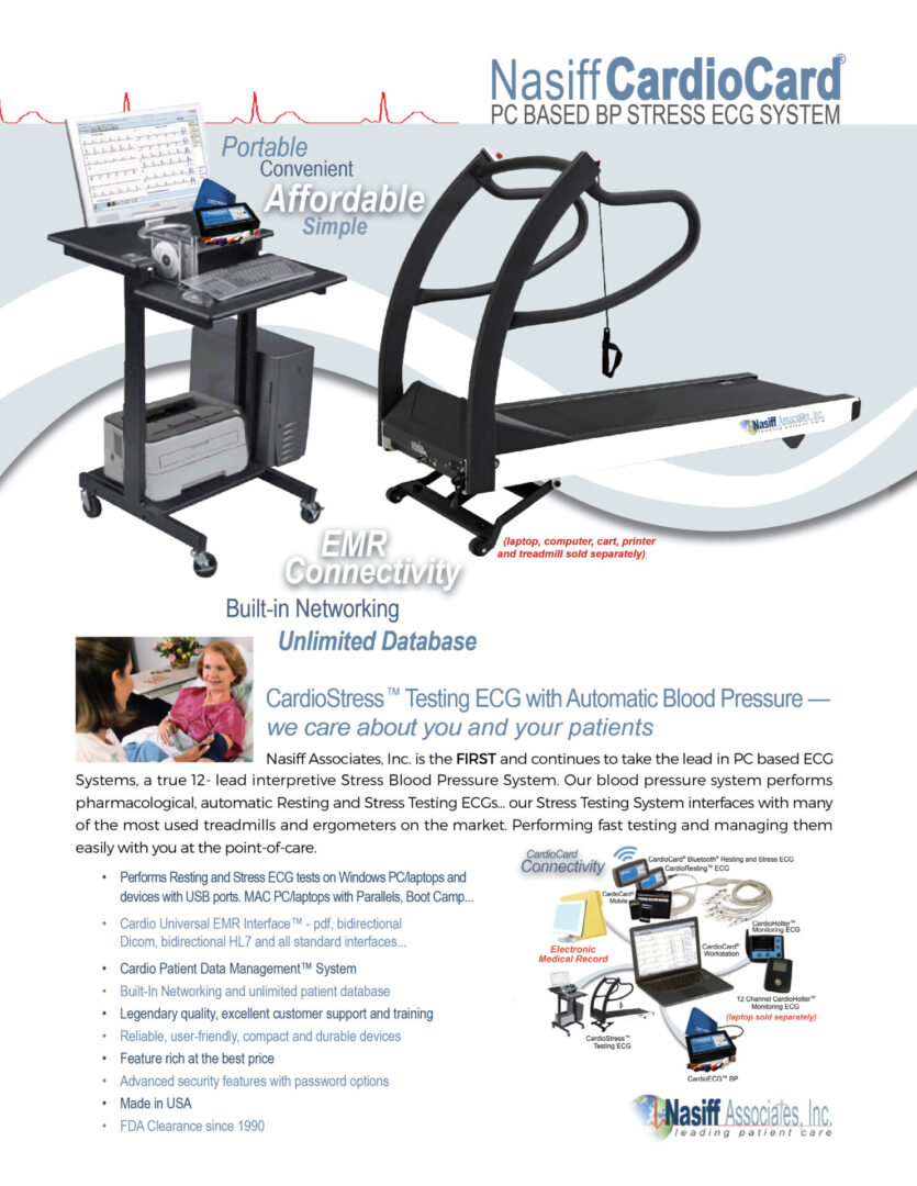 CardioCard™ Stress Testing with Automatic Blood Pressure ECG System