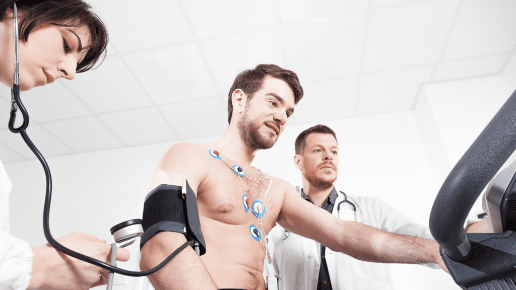 Stress EKG Test on Computer System and Medical Stress Bike