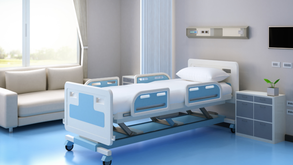Hospital Exam Room to be used in Heart Disease Diagnosis and ECG Testing