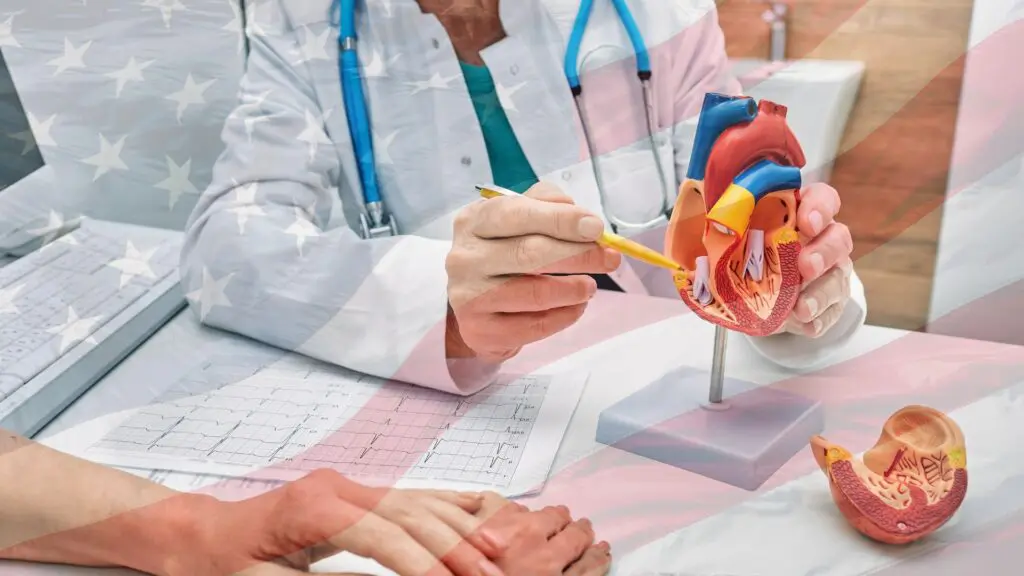 HEART MODEL AND DOCTORS AND ECG TEST